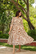 Women Abstract Printed Pure Cotton Tiered Fit & Flare Midi Dress